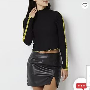 Juicy By Juicy Couture Womens Mock Neck Long Sleeve Crop Top